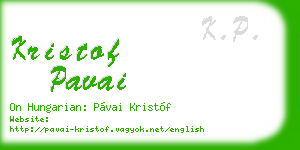 kristof pavai business card